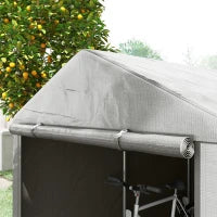 Capanno Porta Attrezzi e Tenda Garage per Bici e Moto con Copertura Anti-UV, 1.6x2m, Grigio Chiaro