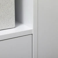 Carrello da Cucina con Armadietto e Ripiani Regolabili, Ruote Girevoli e Freno, 75x39.5x88 cm, Bianco