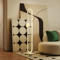 Lampada da Terra a LED a forma di Nota Musicale con Luminosità Regolabile e Pedale, 28x28x145 cm, Bianco