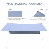 Tenda da Sole Portatile 3x3 m, Tendalino Parasole Impermeabile per Campeggio, e Spiaggia, Bianco