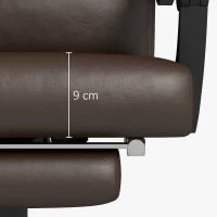 Sedia da Ufficio Massaggiante in Pelle PU ad Altezza Regolabile con Poggiapiedi e Telecomando, 66x67x115-123 cm, Marrone