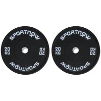 Set di 2 Dischi Palestra da 20kg per Bilanciere e Manubri con Attacco Ø5cm, Nero