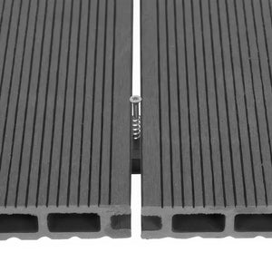 Kaido - Set di 5 Doghe Pavimento da Esterno 150x75 cm per Giardino Patio Terrazza in WPC Nero