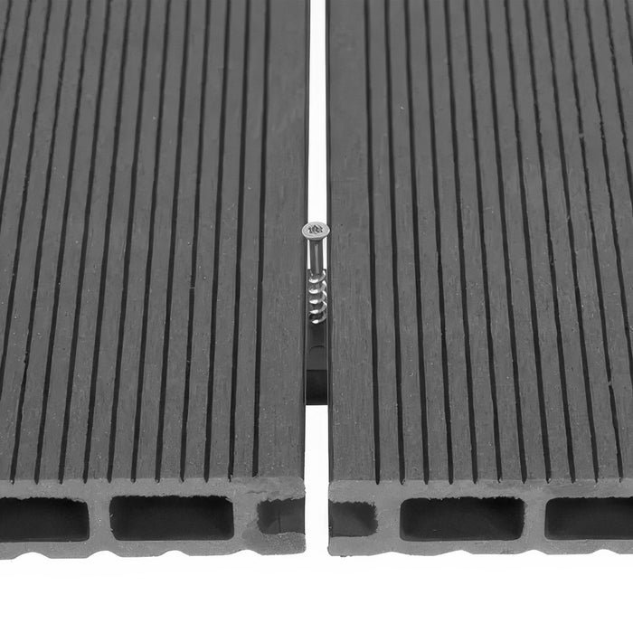 Kaido - Set di 5 Doghe Pavimento da Esterno 150x75 cm per Giardino Patio Terrazza in WPC Nero