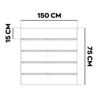 Kaido - Set di 5 Doghe Pavimento da Esterno 150x75 cm per Giardino Patio Terrazza in WPC Nero