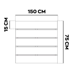 Kaido - Set di 5 Doghe Pavimento da Esterno 150x75 cm per Giardino Patio Terrazza in WPC Nero