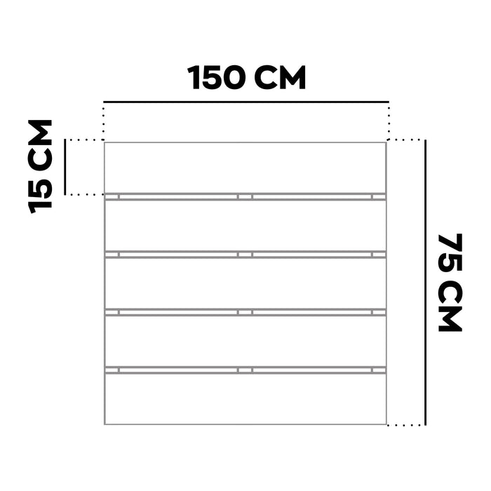 Kaido - Set di 5 Doghe Pavimento da Esterno 150x75 cm per Giardino Patio Terrazza in WPC Nero