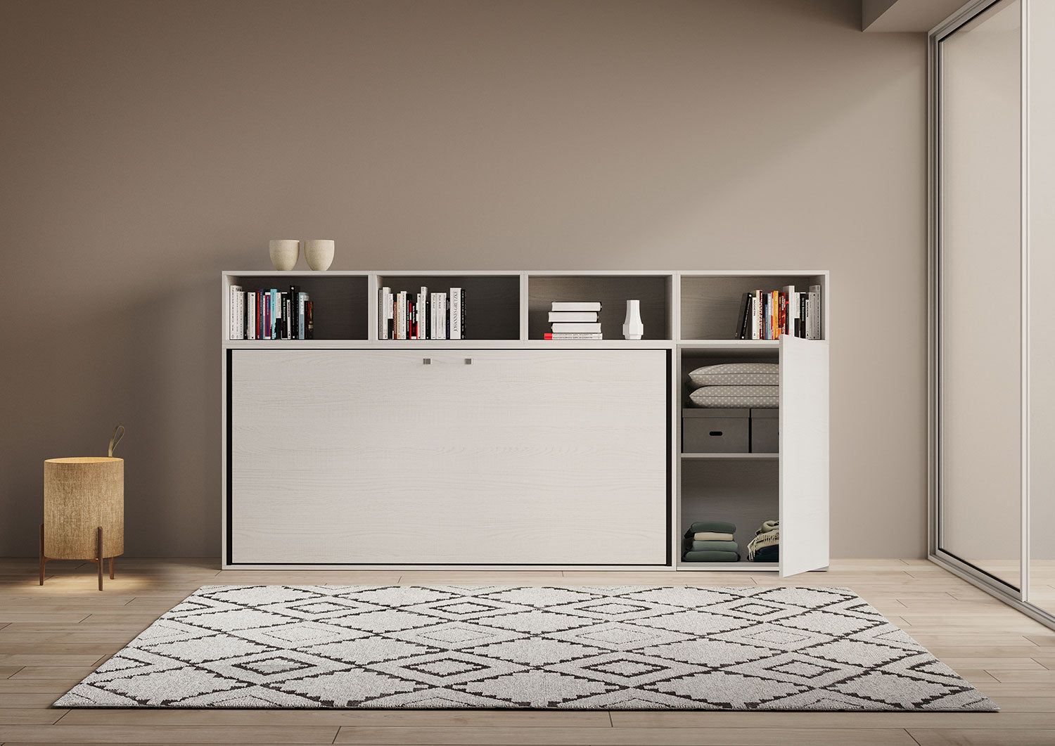 Letto Kando singolo Bianco Frassino composizione A con materasso