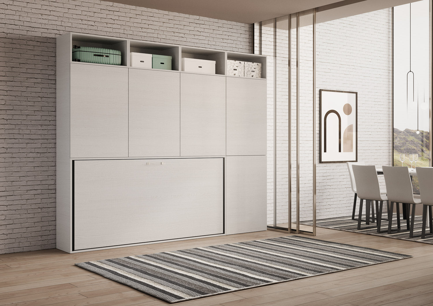 Letto Kando singolo Bianco Frassino composizione B