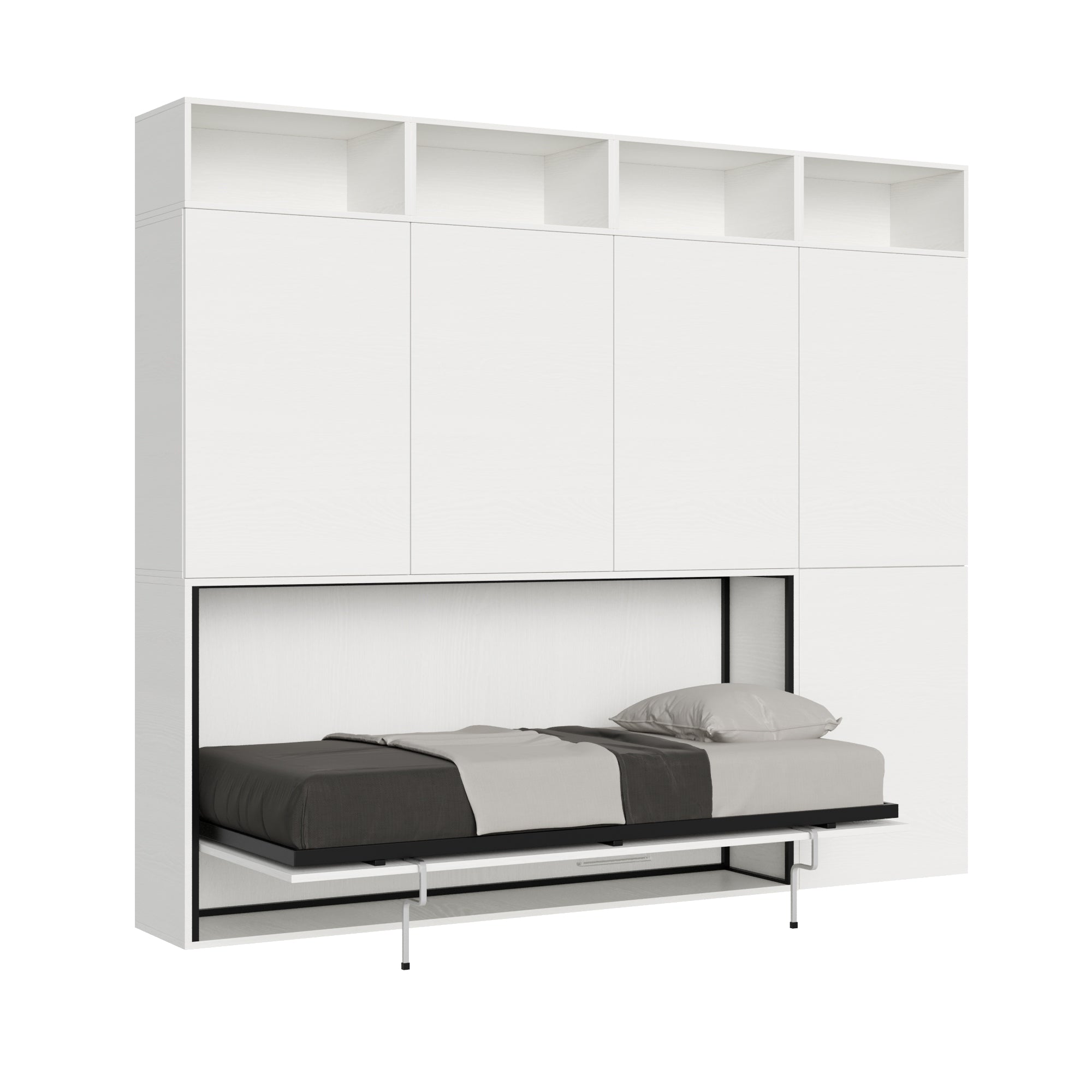 Letto Kando singolo Bianco Frassino composizione B