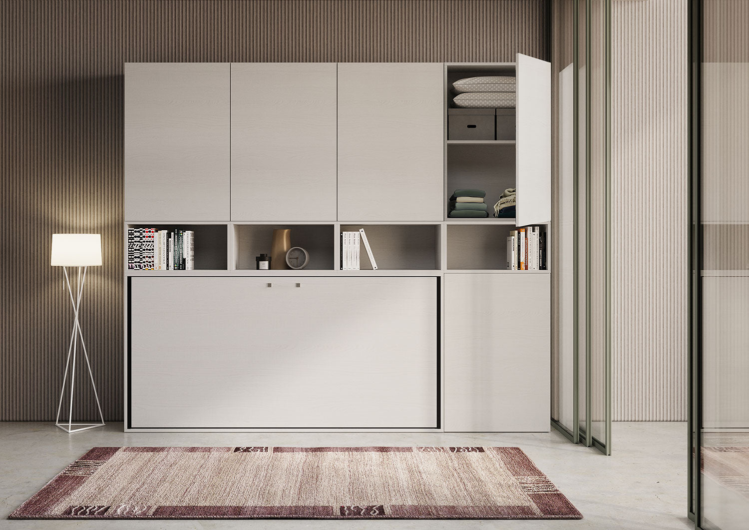 Letto Kando singolo Bianco Frassino composizione C