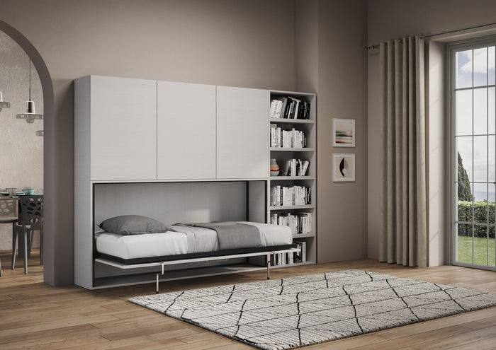 Letto Kando singolo Bianco Frassino composizione G con materasso
