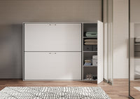 Letto Kando doppio Bianco Frassino composizione H con materassi