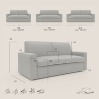 Kansas Divano letto matrimoniale H20 impermeabile 212 cm  blu blu