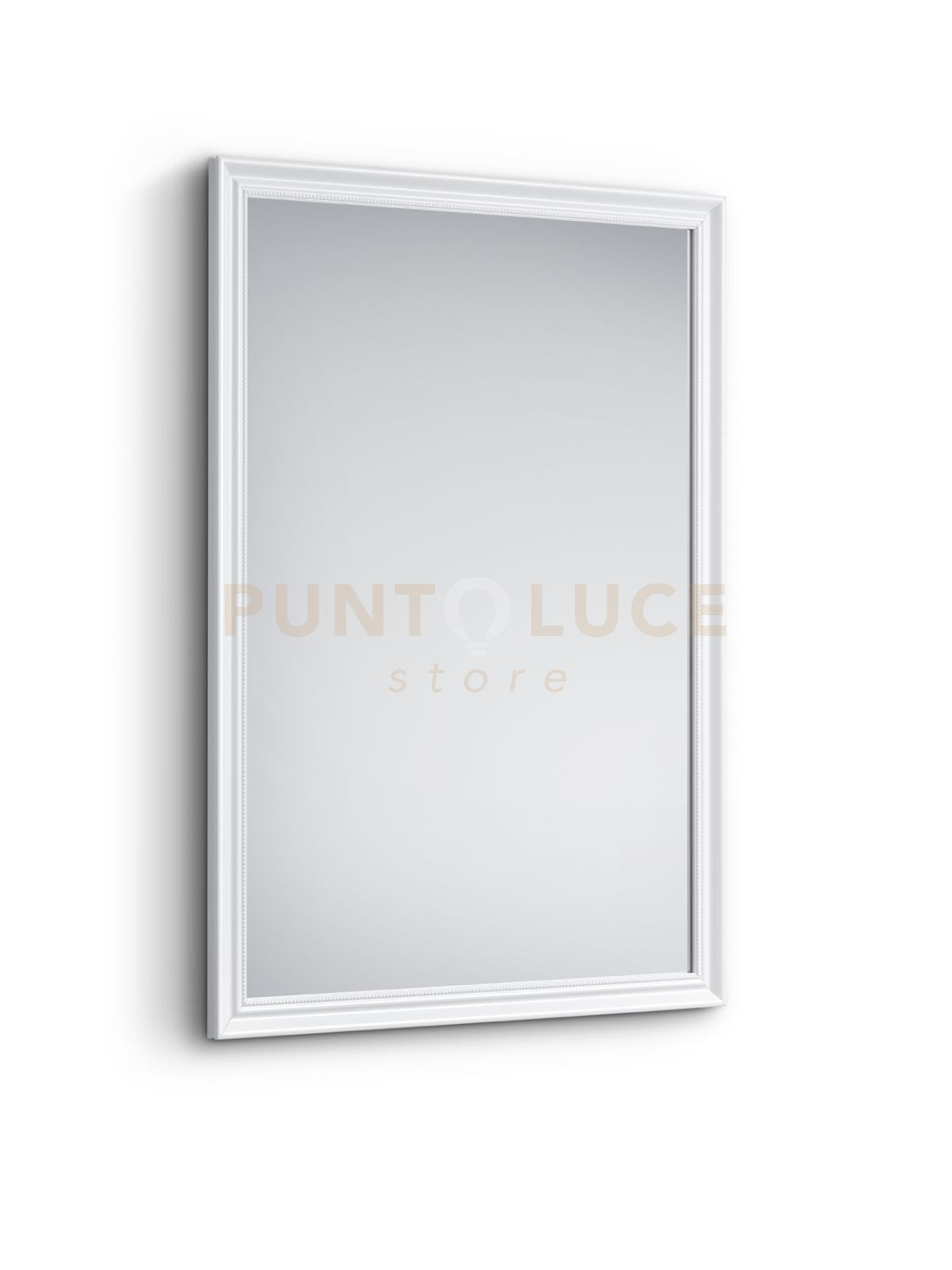FREIDA SPECCHIO DA PARETE CON CORNICE LAVORATA CON GANCI X INSTALLAZIONE ORIZZONTALE E VERTICALE 50x70CM BIANCO