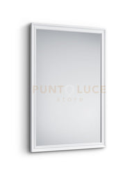 FREIDA SPECCHIO DA PARETE CON CORNICE LAVORATA CON GANCI X INSTALLAZIONE ORIZZONTALE E VERTICALE 50x70CM BIANCO