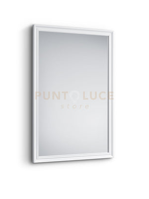 FREIDA SPECCHIO DA PARETE CON CORNICE LAVORATA CON GANCI X INSTALLAZIONE ORIZZONTALE E VERTICALE 50x70CM BIANCO