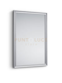 FREIDA SPECCHIO DA PARETE CON CORNICE LAVORATA CON GANCI X INSTALLAZIONE ORIZZONTALE E VERTICALE 50x70CM TITANO