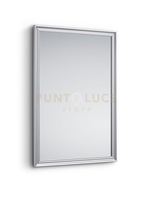 FREIDA SPECCHIO DA PARETE CON CORNICE LAVORATA CON GANCI X INSTALLAZIONE ORIZZONTALE E VERTICALE 50x70CM TITANO