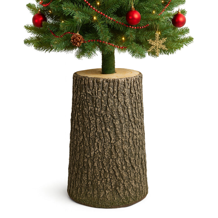 Kawaki M - Base a Tronco per Albero di Natale da 120 a 180 cm H46,5 cm Effetto Corteccia Realistico