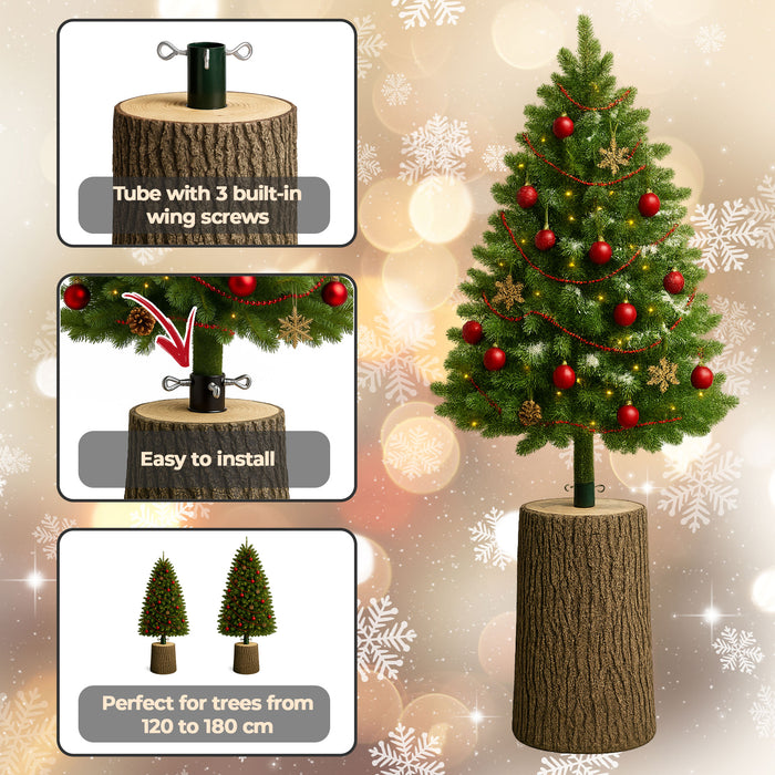 Kawaki M - Base a Tronco per Albero di Natale da 120 a 180 cm H46,5 cm Effetto Corteccia Realistico