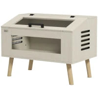 Terrario per Rettili 111L con Finestre in Vetro Temperato, Coperchio, 80 x 50 x 60 cm, Legno Naturale