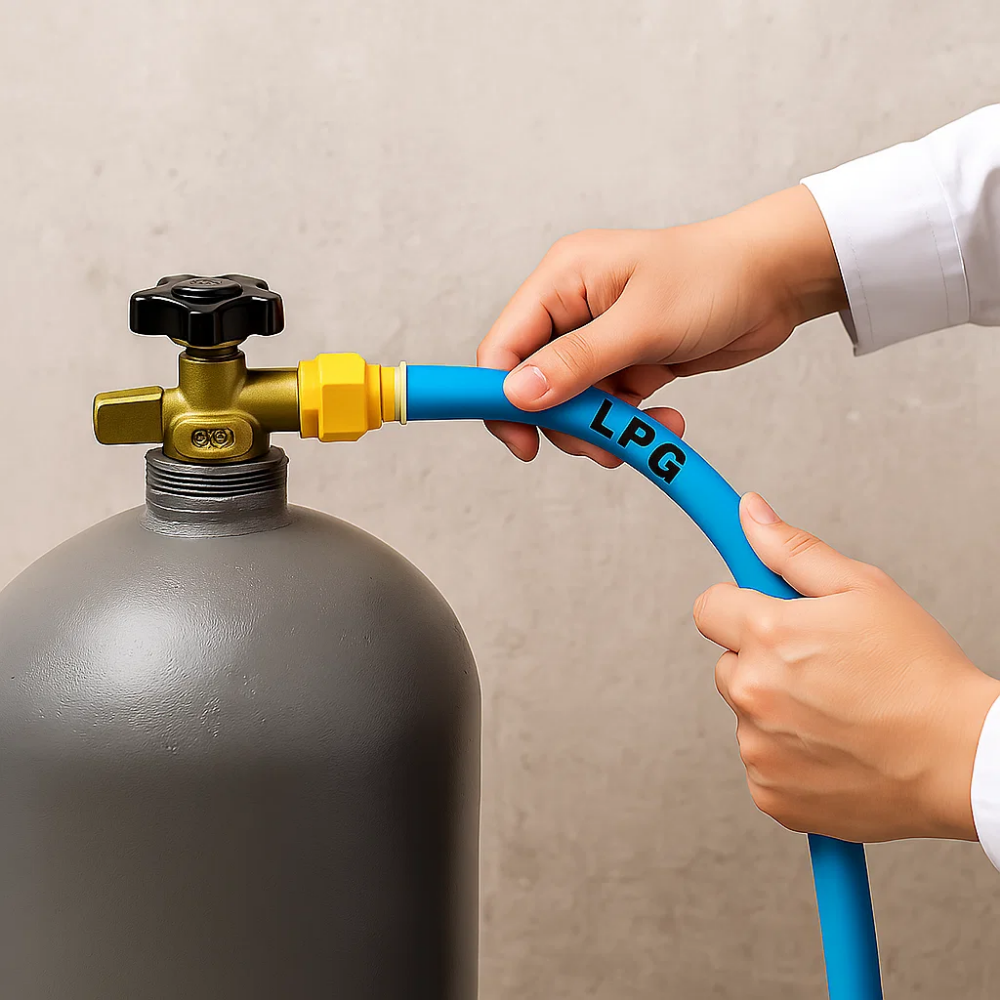 Tubo flessibile in gomma per gas gpl per impianti sicuri *** lunghezza metri 50, confezione 1