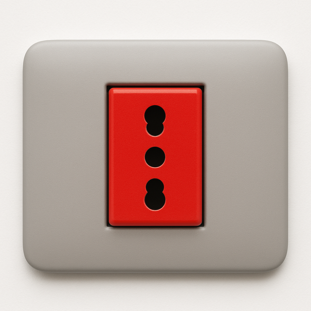 Gewiss gw20295 presa standard italiano 250v ac 2p+t 16a bivalente linee dedicate