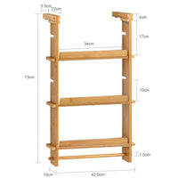 Pensile Cucina Portaoggetti da Appendere, Ripiani Regolabile L42*P10*A73cm, KCR03-N