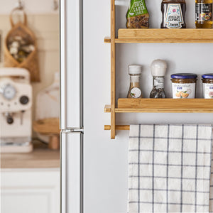 Pensile Cucina Portaoggetti da Appendere, Ripiani Regolabile L42*P10*A73cm, KCR03-N