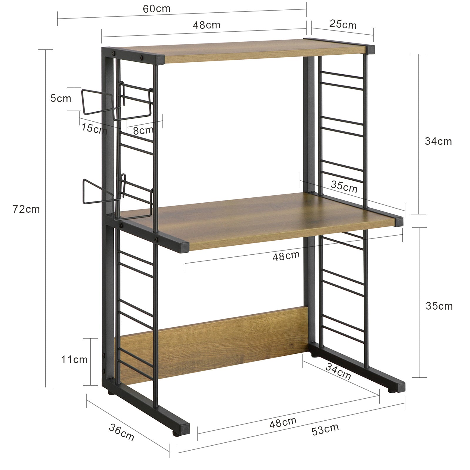 Mensola Microonde Mensola Cucina Scaffale Soggiorno KCR08-PF