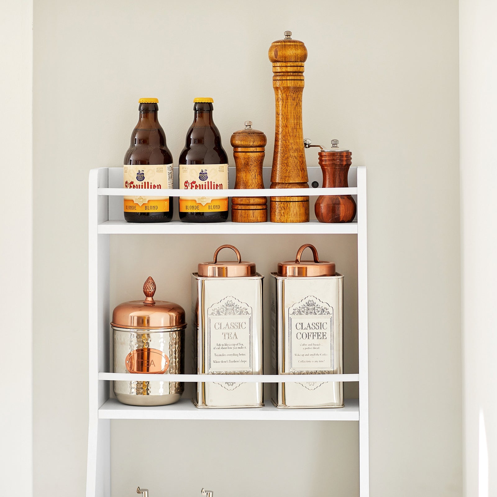 Mensola da parete Mensola salvaspazio da cucina 38x17x75cm Bianco KCR12-W