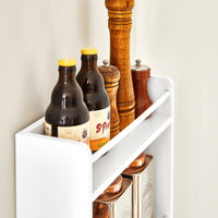 Mensola da parete Mensola salvaspazio da cucina 38x17x75cm Bianco KCR12-W