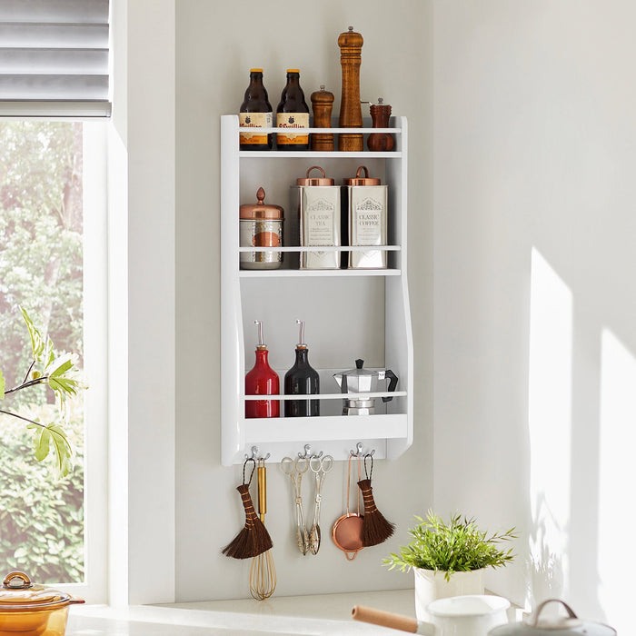 Mensola da parete Mensola salvaspazio da cucina 38x17x75cm Bianco KCR12-W