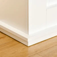 Camino Elettrico Effetto Fiamma Realistico con Cornice in Legno Bianco, Timer e Telecomando, 1000W e 2000W, 98x27.5x80cm