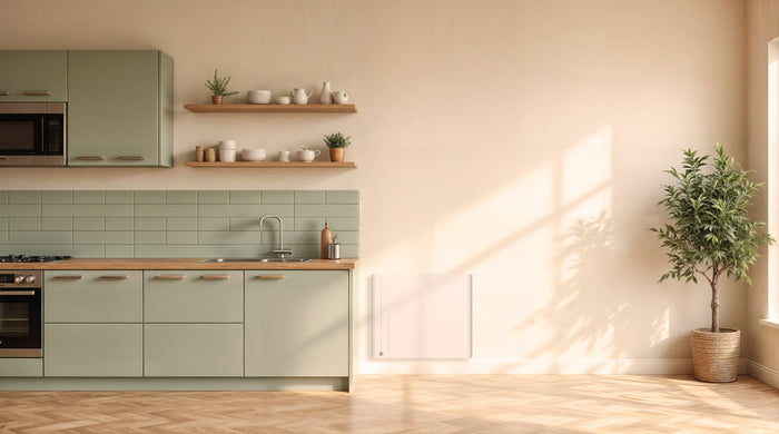 Radiatore elettrico fisso a inerzia secca in ghisa Besther BIA 1000W, orizzontale, bianco