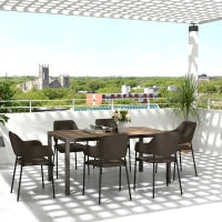 Tavolo da Giardino Allungabile da 160-240 cm per 6-8 Persone Rettangolare in Acciaio e Alluminio, Effetto Legno