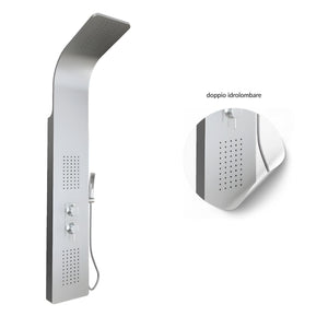 Colonna doccia 3 funzioni acciaio inox 2 bocchette idro lombari l20xp44xh140 001b *** finitura- spazzolato, confezione 1