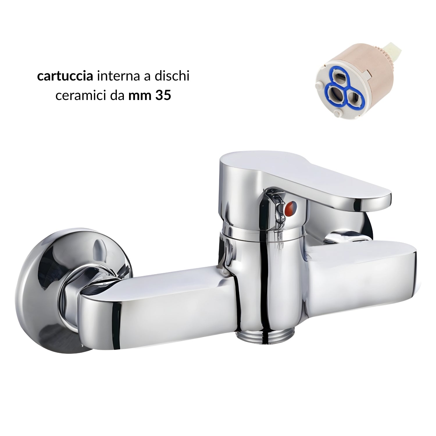 Miscelatore esterno doccia rubinetto monocomando cromato *** confezione 1