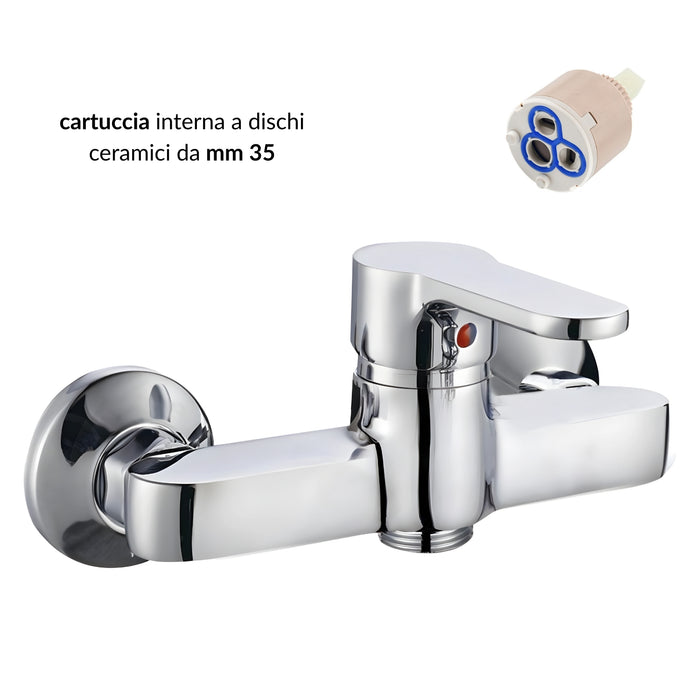 Miscelatore esterno doccia rubinetto monocomando cromato *** confezione 1