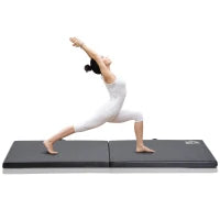 Tappetino da Ginnastica Pieghevole, Materassino Fitness Spesso 5 cm e Antiscivolo, 180x60x5 cm, Nero