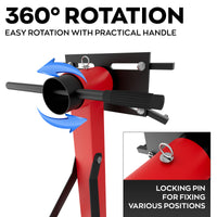 Keplero - Cavalletto di Sostegno per Motore max 900Kg in Acciaio Supporto con Bracci Girevoli 360° Nero