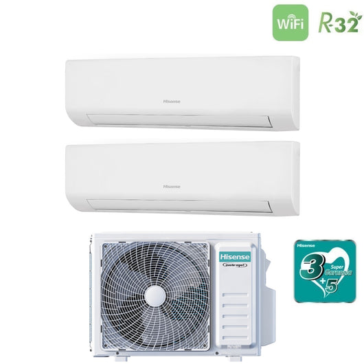 Climatizzatore Condizionatore Hisense Dual Split Inverter serie ENERGY ULTRA 9+9 con 2AMW35U4RGC R-32 Wi-Fi Integrato 9000+9000