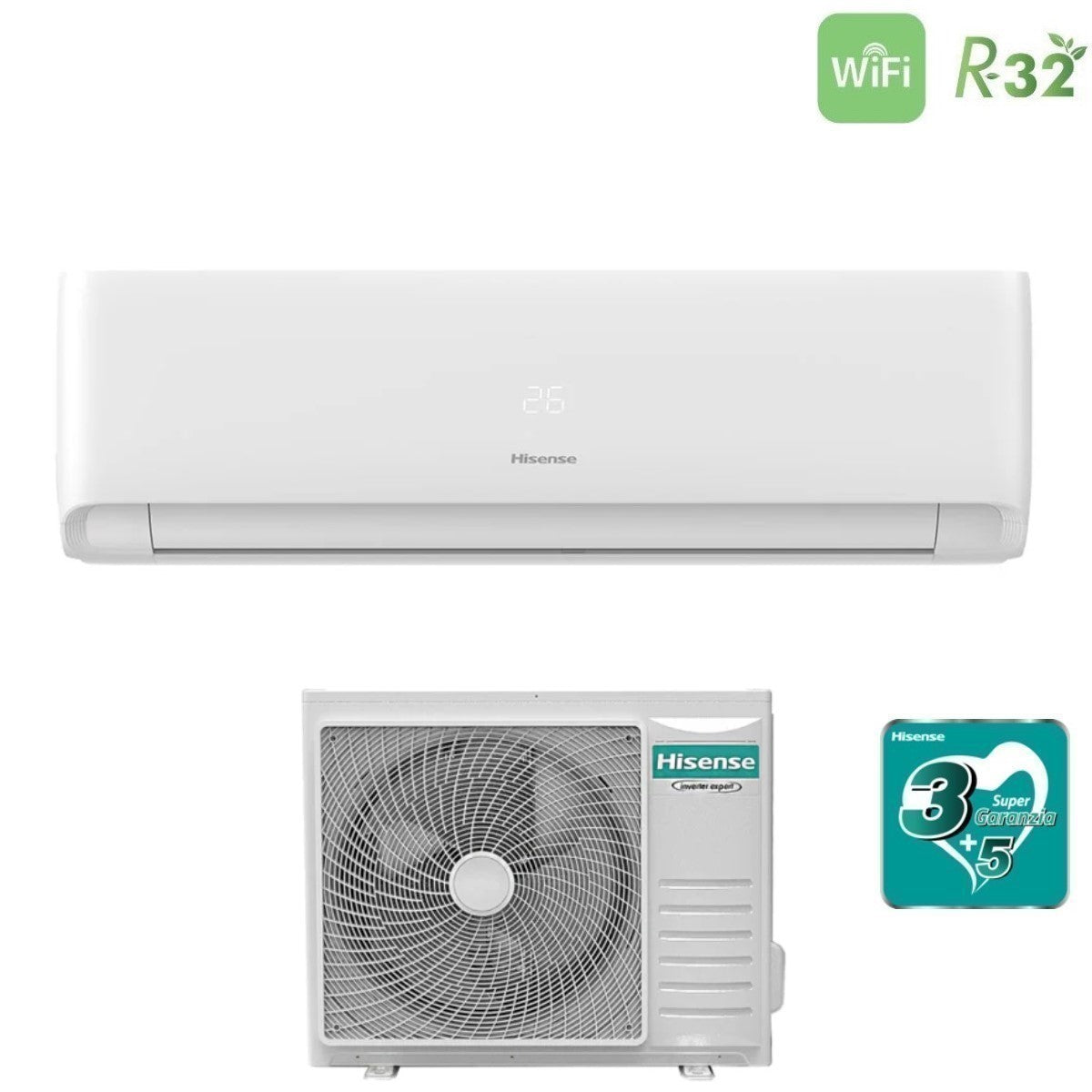 Condizionatore Hisense Ecosense 9000 Btu KF25MR01G R-32 Wi-Fi Integrato