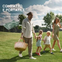 Tappeto Esterno per Balcone e Terrazza Reversibile con Fantasia a Foglie, 152x243 cm, Verde e Bianco