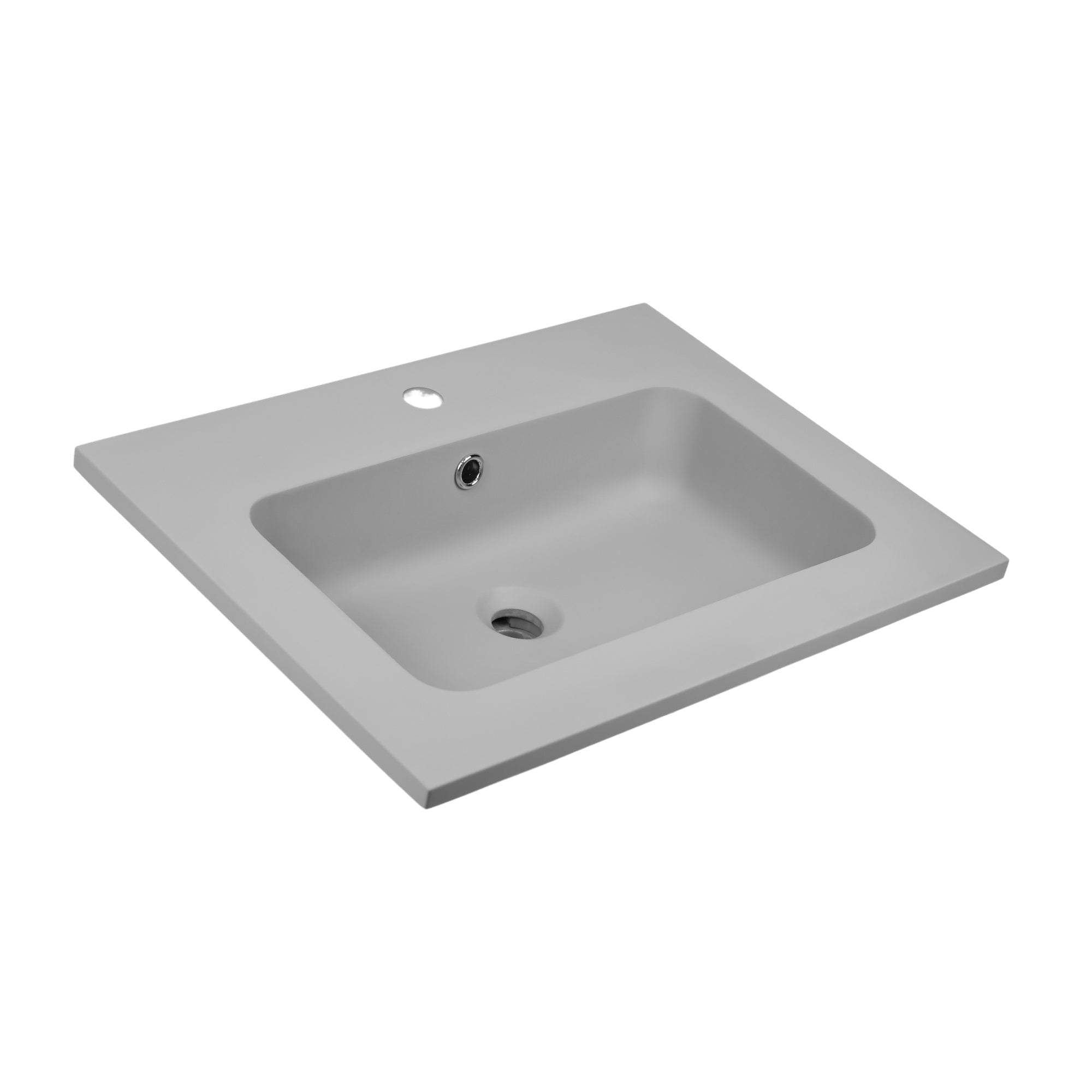 Lavabo ad incasso mineral marmo colore grigio cenere mobile composizione bagno *** misure 61x46 cm, confezione 1
