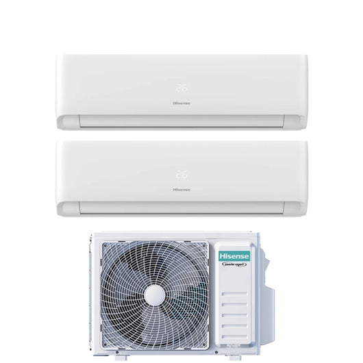Climatizzatore Condizionatore Hisense Dual Split Inverter serie ECOSENSE 7+7 con 2AMW42U4RGC R-32 Wi-Fi Integrato 7000+7000