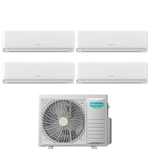 Climatizzatore Condizionatore Hisense Quadri Split Inverter serie ECOSENSE 9+9+9+12 con 4AMW105U4RAA R-32 Wi-Fi Integrato 9000+9000+9000+12000