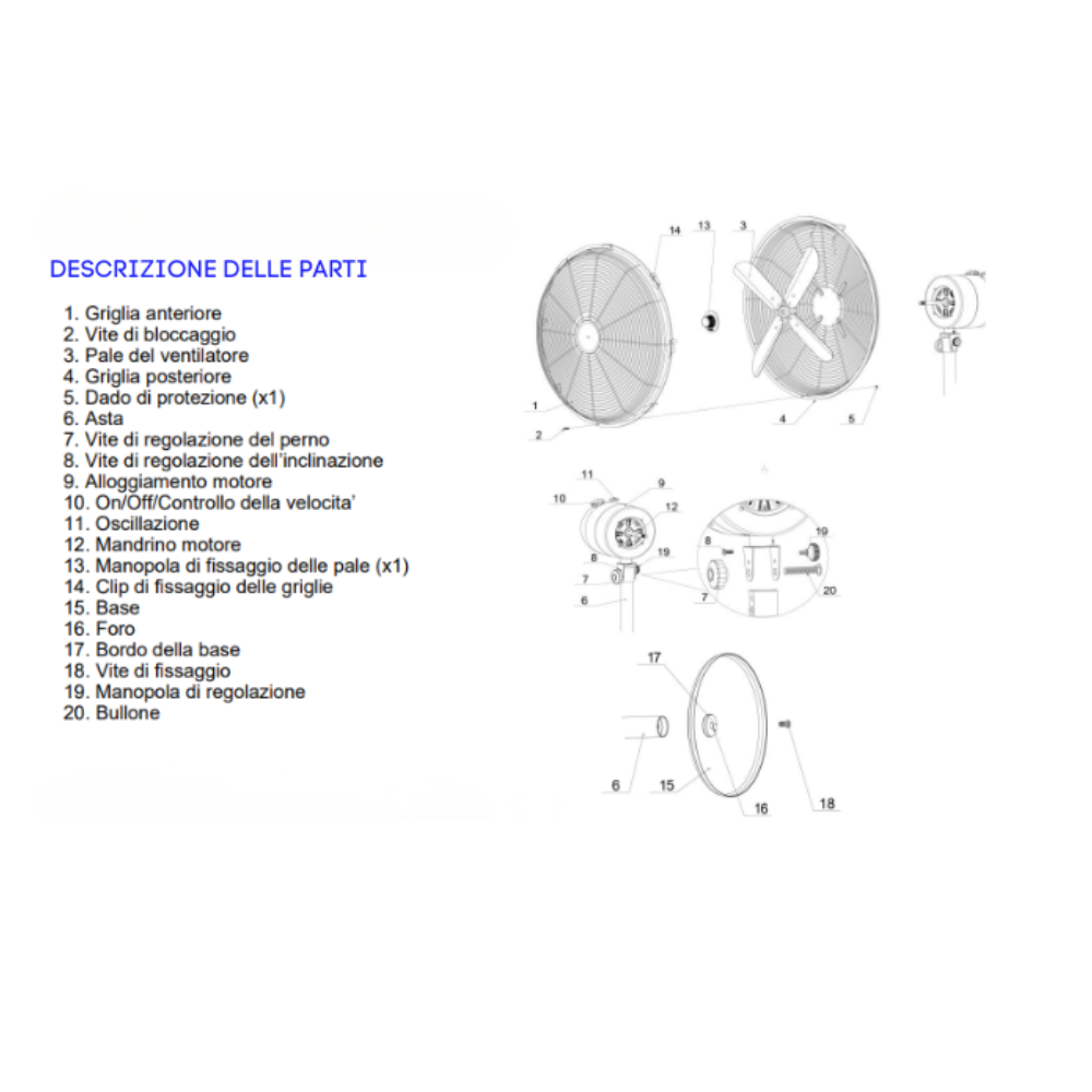 Zeprir pfv40br ventilatore da tavolo retrò 45w pala 40 cm colore bronzo