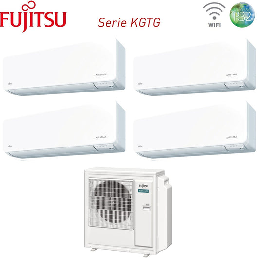 Climatizzatore Condizionatore Fujitsu Quadri Split Inverter serie KG AIRSTAGE 12+12+12+12 con AOEG30KBTA4 R-32 Wi-Fi Integrato 12000+12000+12000+12000